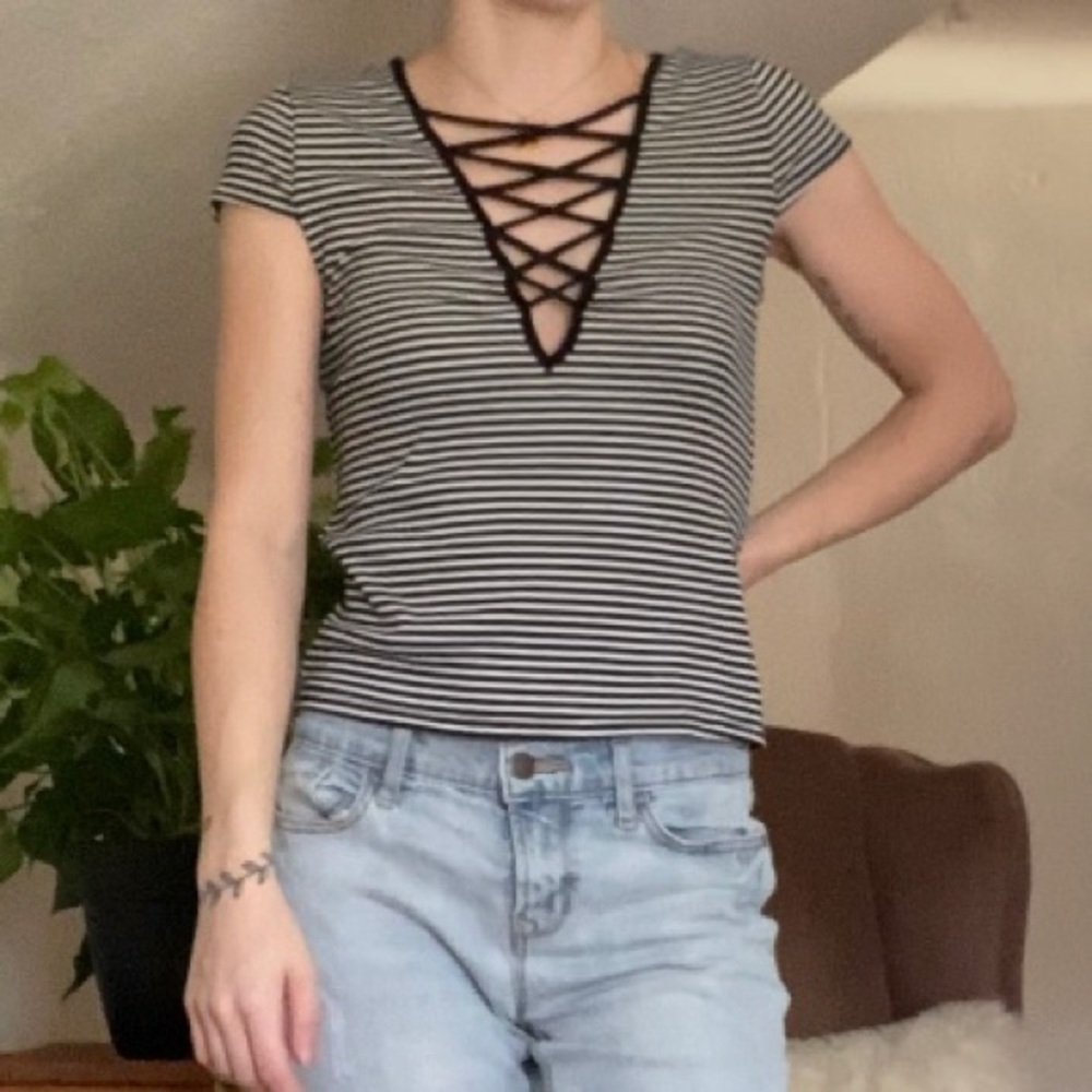 Charlotte Russe Laced Tee